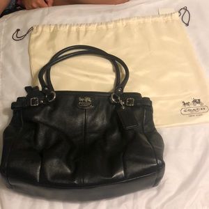 Black Coach Shoulder bag with purple lining